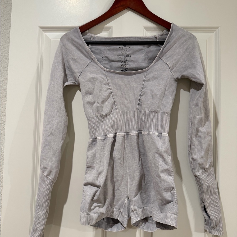 FP Movement by Free People Light Gray Long Sleeve Jumpsuit